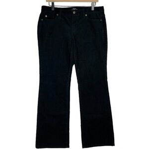 LOFT Pants Curvy Boot Corduroy Black Ribbed Mid Rise Stretch Petite Size 29 / 8P
